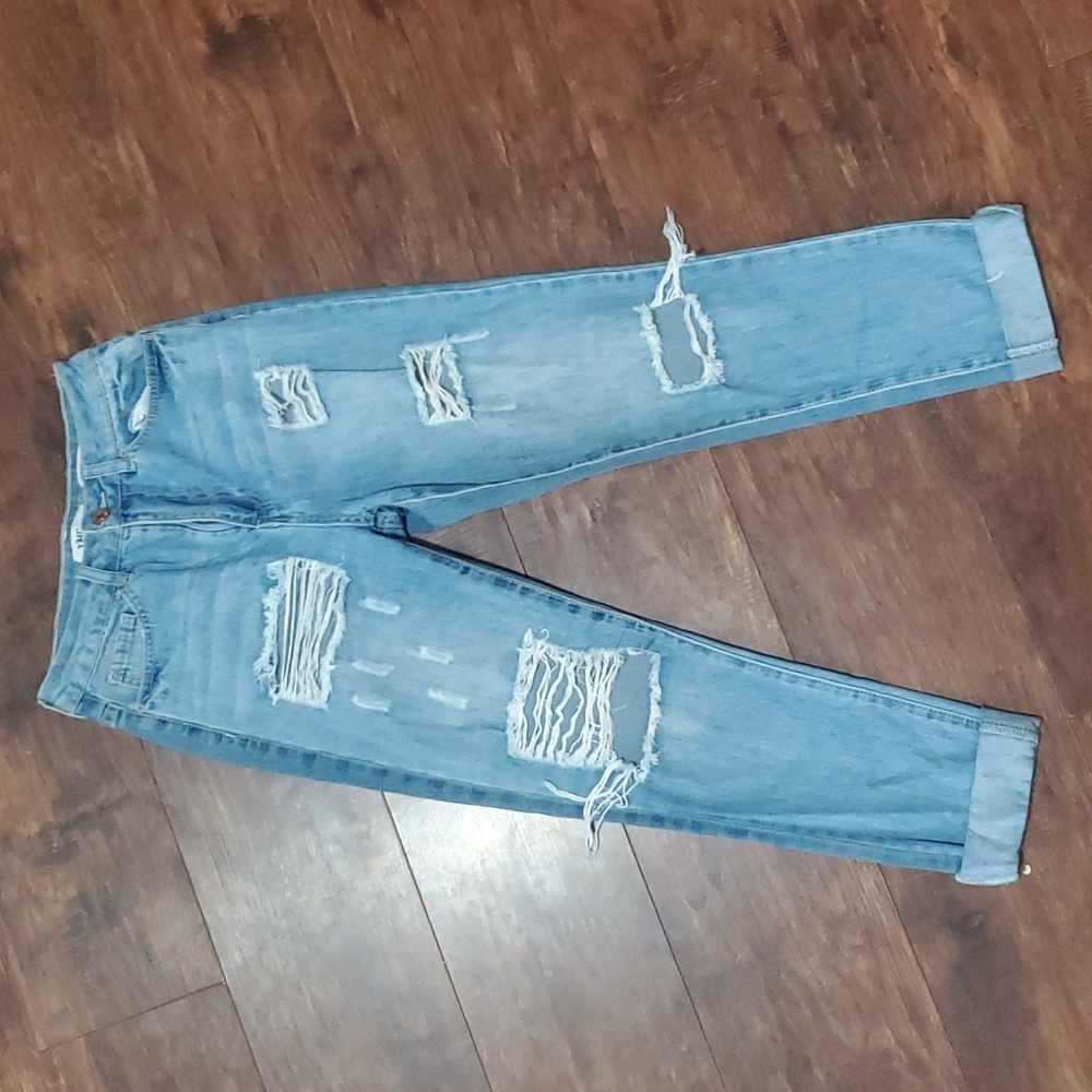 Denim ripped jeans